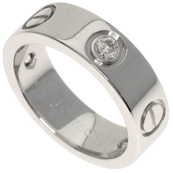 CARTIER 18k White Gold Diamond Love Ring #48 - Picture 1 of 9